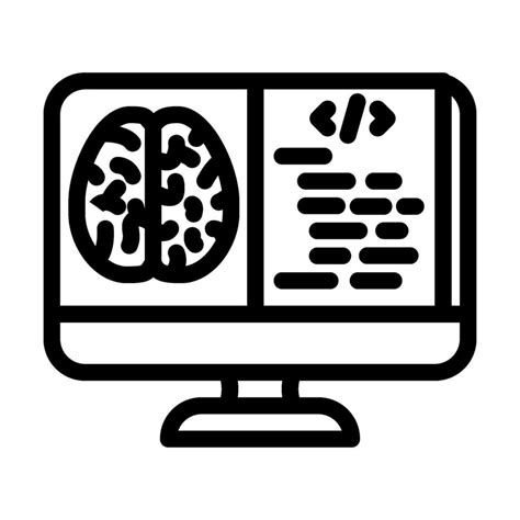 Neuroinformatics Neuroscience Neurology Line Icon Vector Illustration