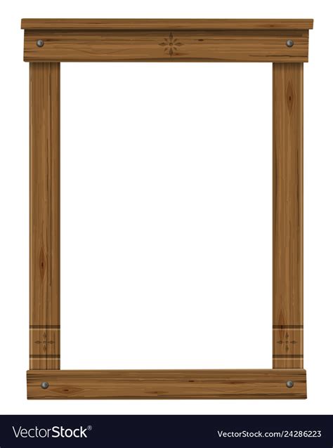 Wooden antique window or door frame Royalty Free Vector