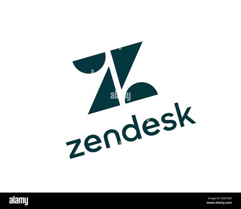 Zendesk, rotated, white background, logo, brand name Stock Photo - Alamy