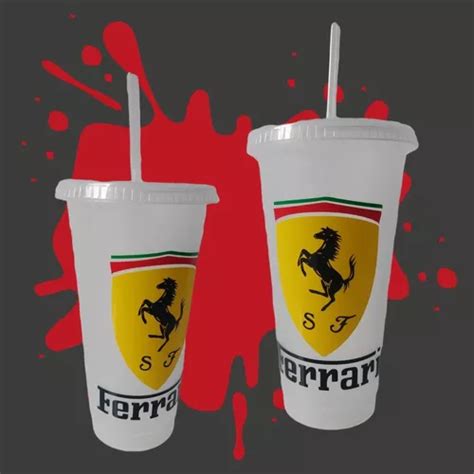 Vaso Personalizado Scuderia Ferrari F C Tapa Y Popote En Le N