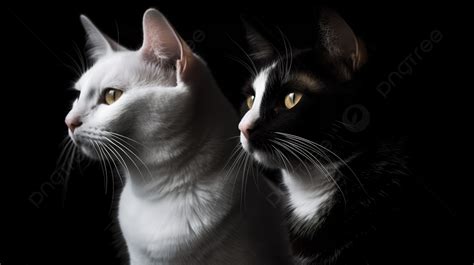 Black And White Cats On Black Background Photos Black And White Cats