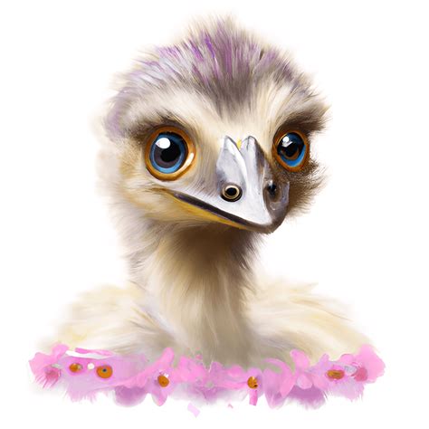 Cute Baby Emu Nursery Art · Creative Fabrica