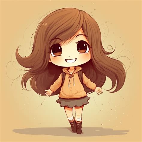 Premium AI Image | Anime girl with brown hair and a brown jacket ...