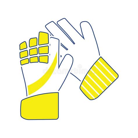 Icon Of Football Goalkeeper Gloves Stock Vector Illustration Of