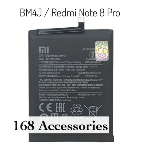 Jual Baterai Batre Redmi Note 8 Pro Batrai Xiaomi Bm4j Original Battery