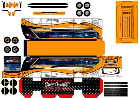 Pola Papercraft Bus Mahendra Trans Mti Lembaran Papercraft Bus Skala