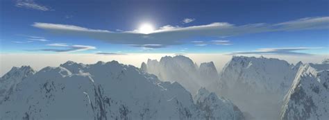 Besneeuwde Bergtoppen Panorama Fotobehang