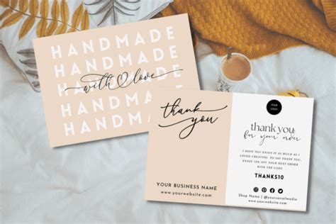 Editable Canva Thank You Card Template Graphic By Haffa Studio