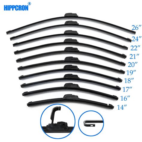 Car Frameless Wiper Blade Natural Rubber Bracketless Auto Soft Windshield 14 16 17 18 19 20