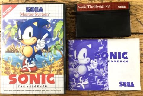 SONIC 1 THE Hedgehog Complet Boîte Notice Sega Master System Pal Euro