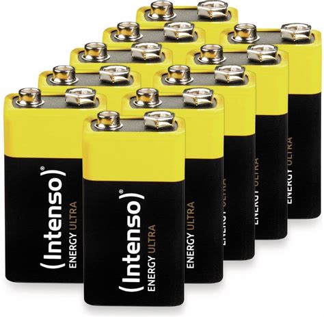 Intenso 10 X Energy Ultra 9 V Block Alkaliskt Batteri 6LR61 10 X 9 V