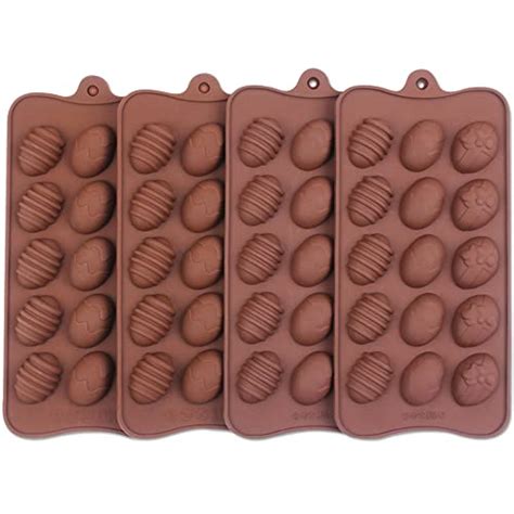 Baker Depot 4 Pcs Mini Easter Eggs Molds For Chocolate Candy Egg Shape Jello Ice Cube Cookie