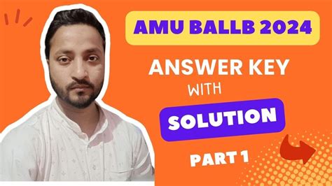 Amu Ballb Answer Key Solution Amu Ballb Youtube