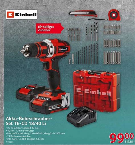 Einhell Akku Bohrschrauber Set Te Cd Li Angebot Bei Selgros