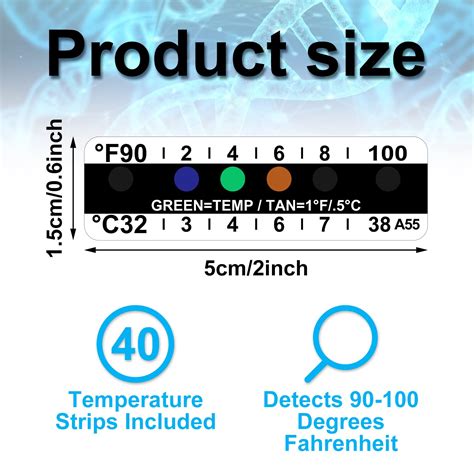 40 Pieces Temperature Strips Urine Testing Adhesive Temperature Strips