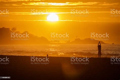 Sunrise At Leblon Beach In Rio De Janeiro Stock Photo - Download Image ...