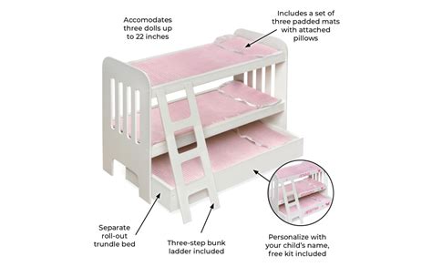 Amazon Badger Basket Toy Doll Bunk Bed With Trundle Ladder And