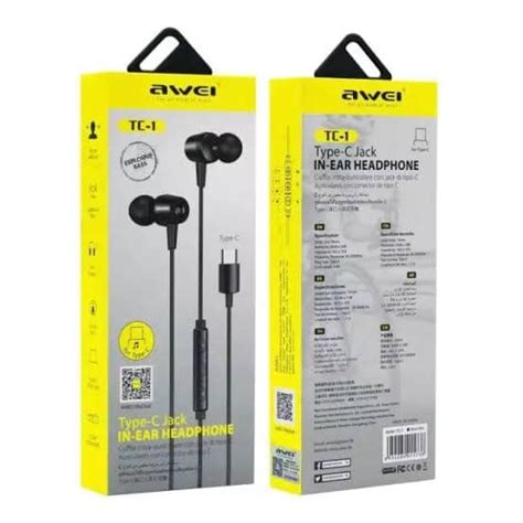 Awei TC 7 Wired Earphone In Ear Type C Headset Price In BD BlackBud