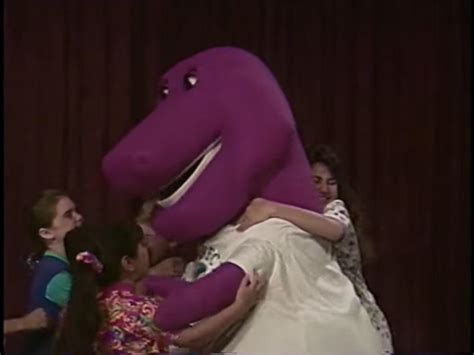 The kids hug Barney on stage by Kidsongs07 on DeviantArt