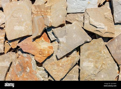 Texture And Pieces Of Shale Sandstone Against The Backdrop Of Bright