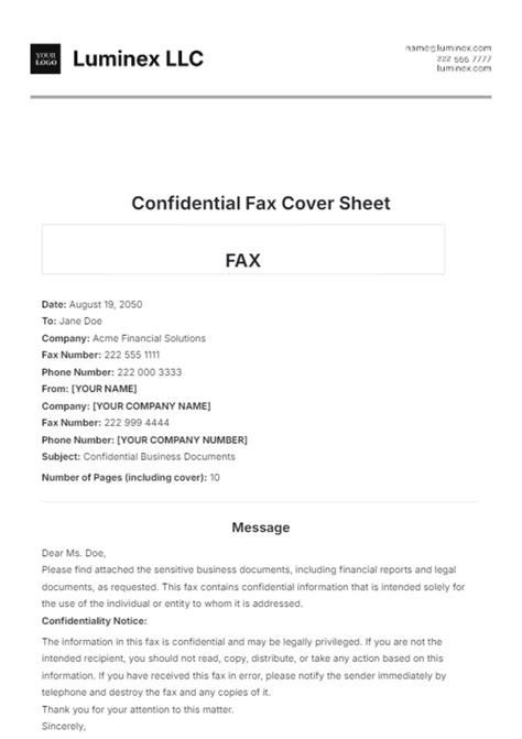 Free Confidential Fax Cover Sheet Template Edit Online And Download