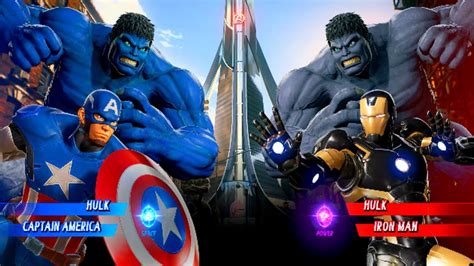 Blue Hulk Captain America Vs Hulk IronMan Very Hard AI Marvel Vs