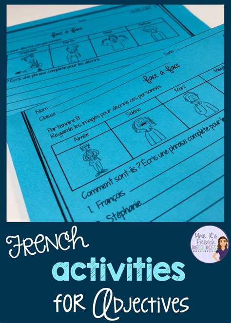 Fun And Easy Ideas For Teaching French Adjectives Mme R S French Resources Artofit