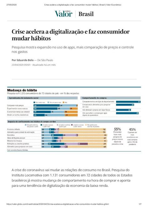 Pdf Crise Acelera A Digitaliza O E Faz Consumidor Quem Quiser