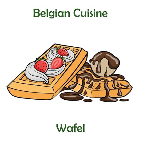 Premium Vector Traditional Waffle Belgian With Fresh Fruits On A