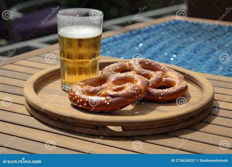 Refreshingly Cold Brezel with a Dip in the Pool an Ideal Treat during ...