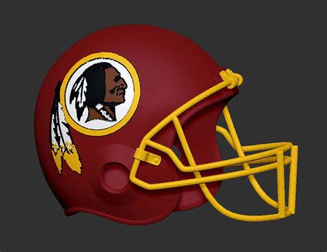 Washington Redskins NFL Football Helmet 3D model 3D printable | CGTrader