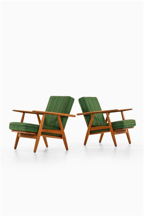 Sessel Aus Eiche Mit Originalbezug Von Hans Wegner 1950er 2er Set Bei