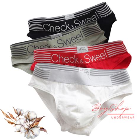 Men S Bikini Briefs Concave Legs Check Wewe Model Authentic Color And Pattern As In The