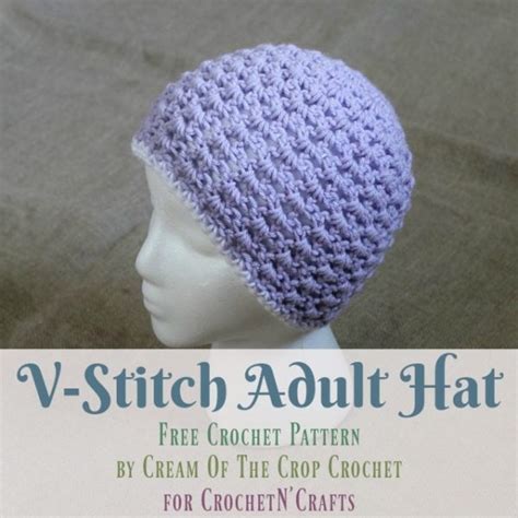 V-Stitch Adult Hat by Cream Of The Crop Crochet - CrochetN'Crafts