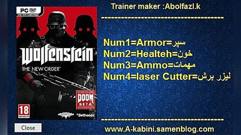 Wolfenstein The New Order Трейнер Trainer 4 1 0 Abolfazl k