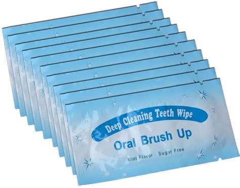 100 Pcs Deep Cleaning Finger Toothbrush Teeth Cleaning Whitening Wipes For Oral Brush Ups Mint