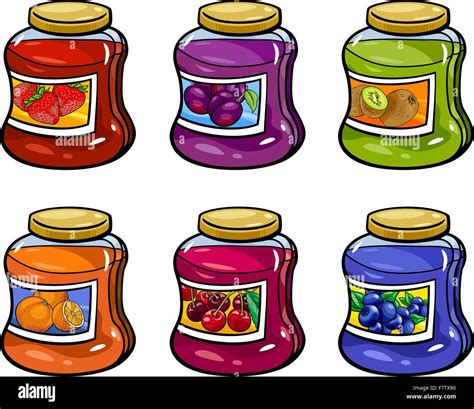 Marmelade In Gl Ser Set Cartoon Illustration Stock Vektorgrafik Alamy