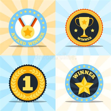 Set Of Achievement Badges Stock Vector Illustration Of Marketing