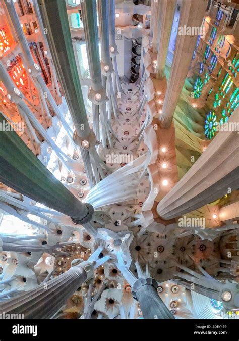 BARCELONA techo y columnas de la Basílica i Templo Expiatori De la