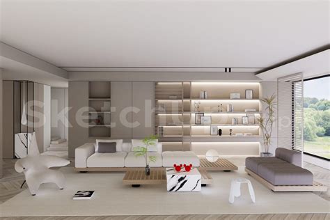 12781. Sketchup Living Room Interior Model Download