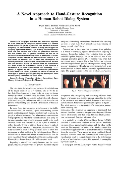 (PDF) A Novel Approach to Hand-Gesture Recognition in a Human-Robot ...