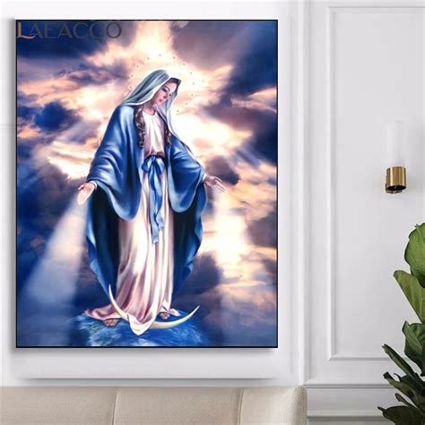 Drawing And Illustration Virgin Mary Print Purple Virgin Mary Art Virgin