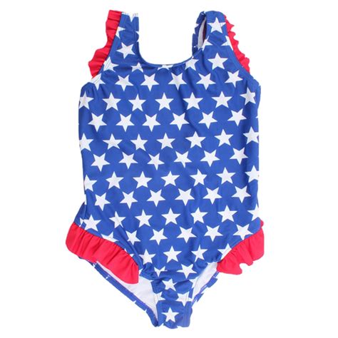 Icvfdpl Baby Girl Swimsuit Summer Piece Independence Day Print Beach Bikini Poolside Seaside