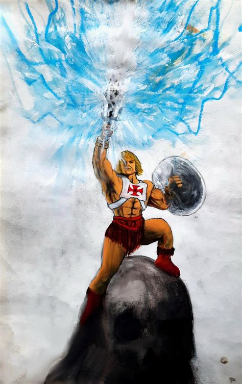 By The Power Of Grayskull He Man Painting Rmastersoftheuniverse