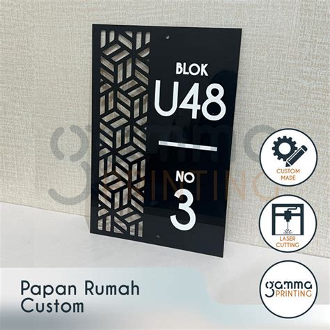 Nomor Rumah Acrylic Timbul Custom Papan Alamat Kustom Akrilik Nomer