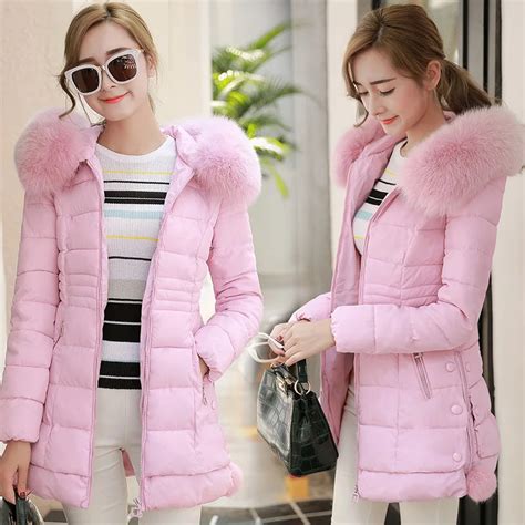 2017 Korean Winter Coat In The Long Section Of Large Size Slim Hooded