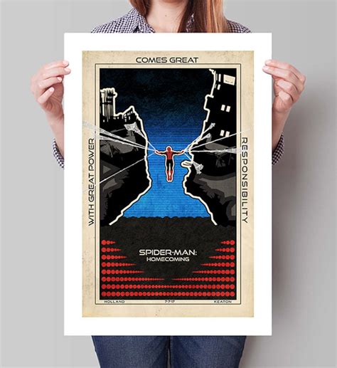 SPIDER-MAN HOMECOMING Movie Poster, Minimalist Large Wall Art, College ...