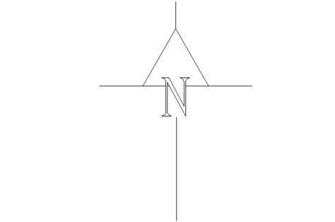 Simple North arrow showing 2d direction symbol details dwg file - Cadbull