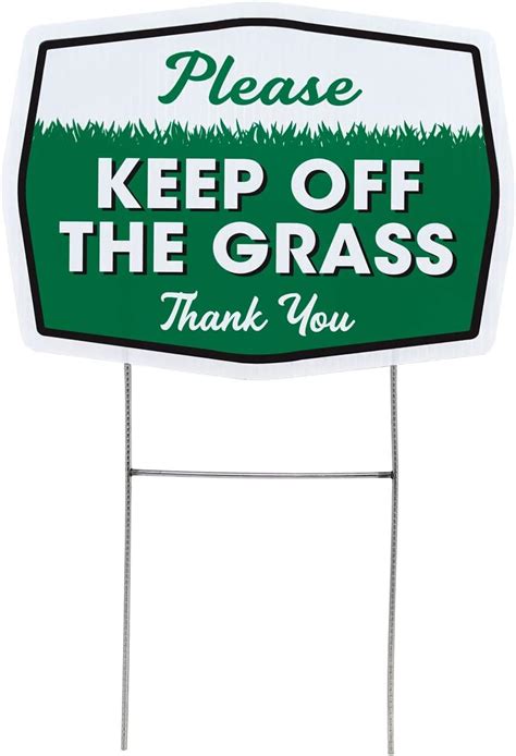 Grass Growing Area Please Use Walkway Sign Outdoor Garden