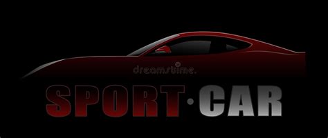 Carro Desportivo Vermelho Logo Abstract Lines No Fundo Preto Ilustra